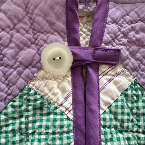 Handmade Toddler Hooded Jacket Made from Vintage Quilts 4T Multi Layla Purple - Picture 6 of 9